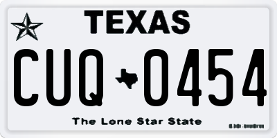 TX license plate CUQ0454