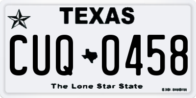 TX license plate CUQ0458