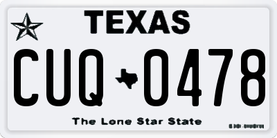 TX license plate CUQ0478