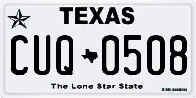 TX license plate CUQ0508