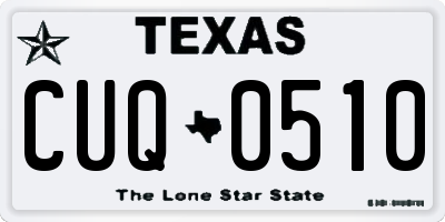 TX license plate CUQ0510