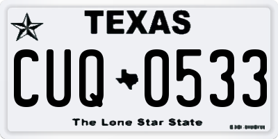 TX license plate CUQ0533