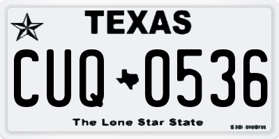 TX license plate CUQ0536