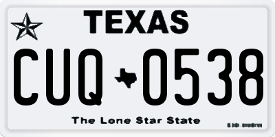 TX license plate CUQ0538
