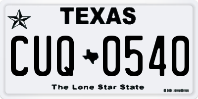 TX license plate CUQ0540