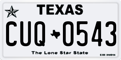 TX license plate CUQ0543