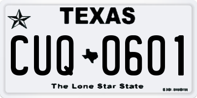 TX license plate CUQ0601