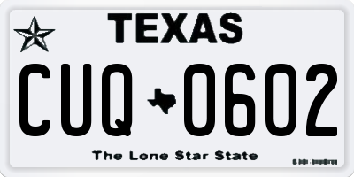 TX license plate CUQ0602