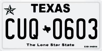TX license plate CUQ0603