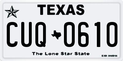 TX license plate CUQ0610