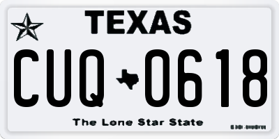 TX license plate CUQ0618