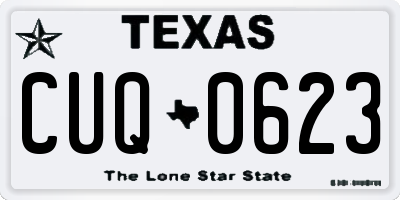 TX license plate CUQ0623