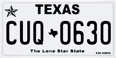 TX license plate CUQ0630