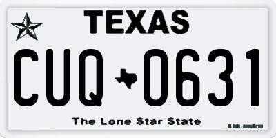 TX license plate CUQ0631