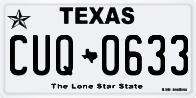 TX license plate CUQ0633