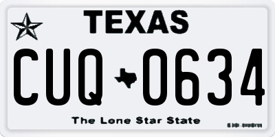 TX license plate CUQ0634
