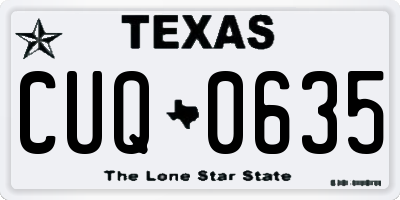 TX license plate CUQ0635
