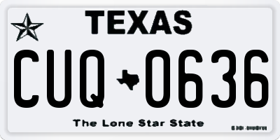 TX license plate CUQ0636