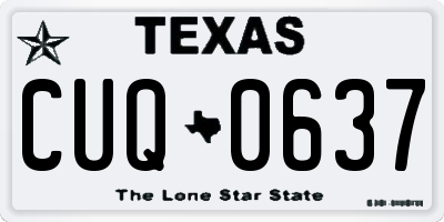 TX license plate CUQ0637