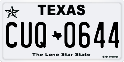 TX license plate CUQ0644
