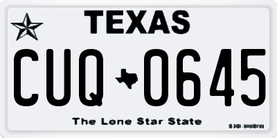 TX license plate CUQ0645