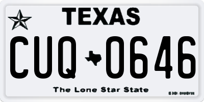 TX license plate CUQ0646