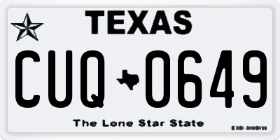 TX license plate CUQ0649