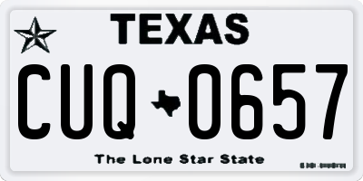 TX license plate CUQ0657