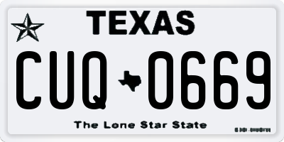 TX license plate CUQ0669