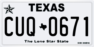 TX license plate CUQ0671