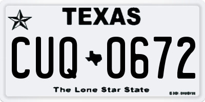 TX license plate CUQ0672