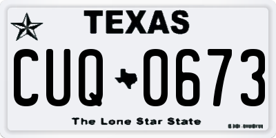 TX license plate CUQ0673