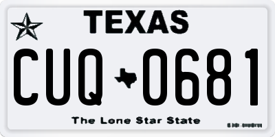 TX license plate CUQ0681
