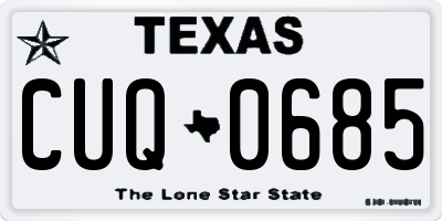 TX license plate CUQ0685