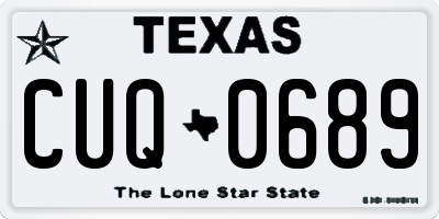 TX license plate CUQ0689