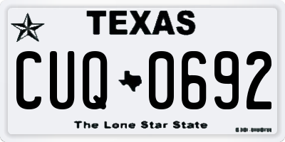 TX license plate CUQ0692