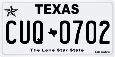TX license plate CUQ0702