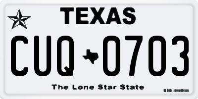 TX license plate CUQ0703