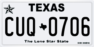 TX license plate CUQ0706