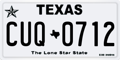 TX license plate CUQ0712