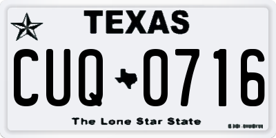 TX license plate CUQ0716