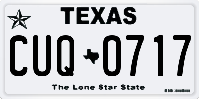 TX license plate CUQ0717