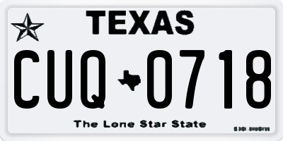 TX license plate CUQ0718