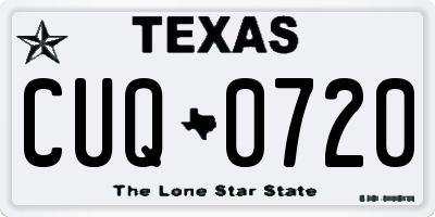 TX license plate CUQ0720