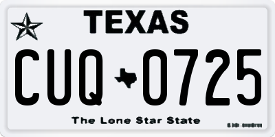 TX license plate CUQ0725