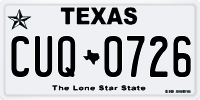 TX license plate CUQ0726