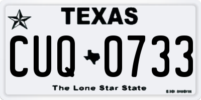 TX license plate CUQ0733