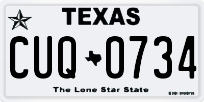 TX license plate CUQ0734