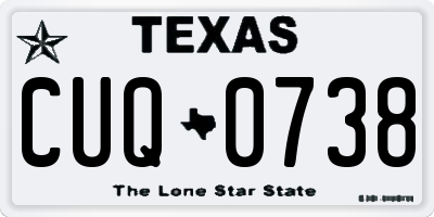 TX license plate CUQ0738