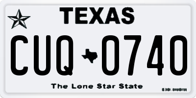 TX license plate CUQ0740